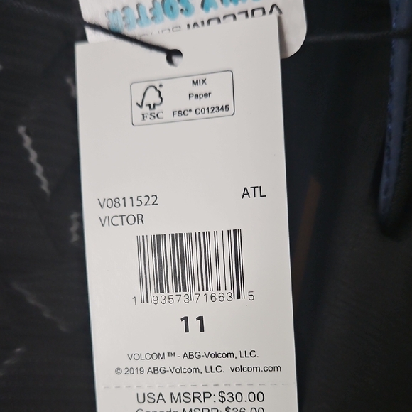 MEN Volcom Black and Blue Flip Flops SIZE 11 - Picture 7 of 7